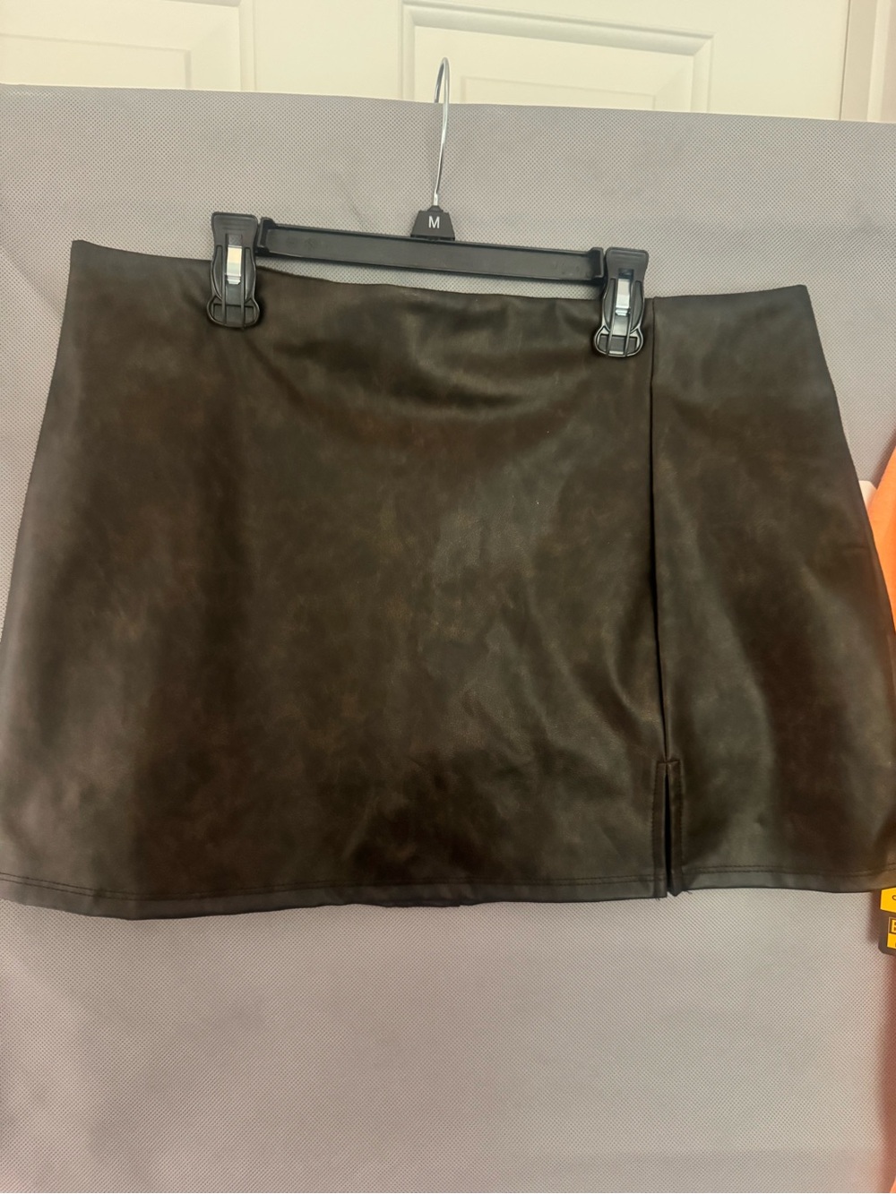 Altar’d State  Dark Brown Faux Leather Mini Skirt